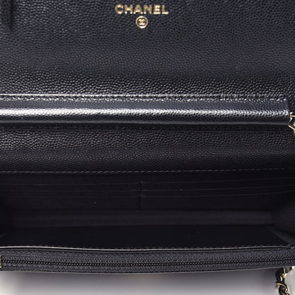 Chanel Caviar Quilted French New Wave Chain CC Wallet On Chain WOC Black 5 of 9