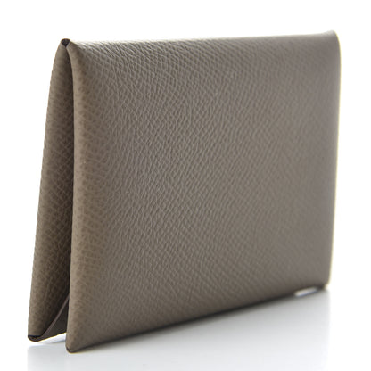 Hermes Epsom Calvi Card Case Etoupe 3 of 7
