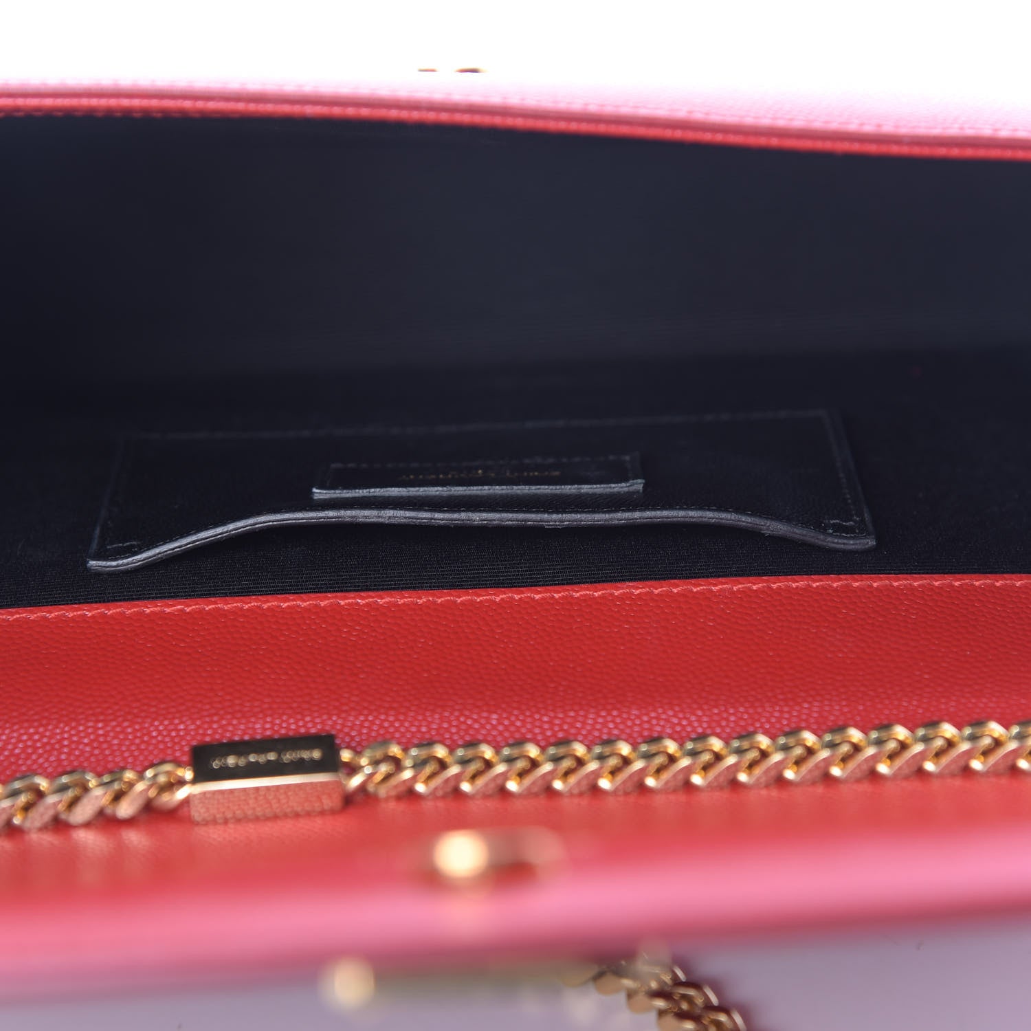 Saint Laurent Grain De Poudre Medium Monogram Kate Satchel Red 7 of 10