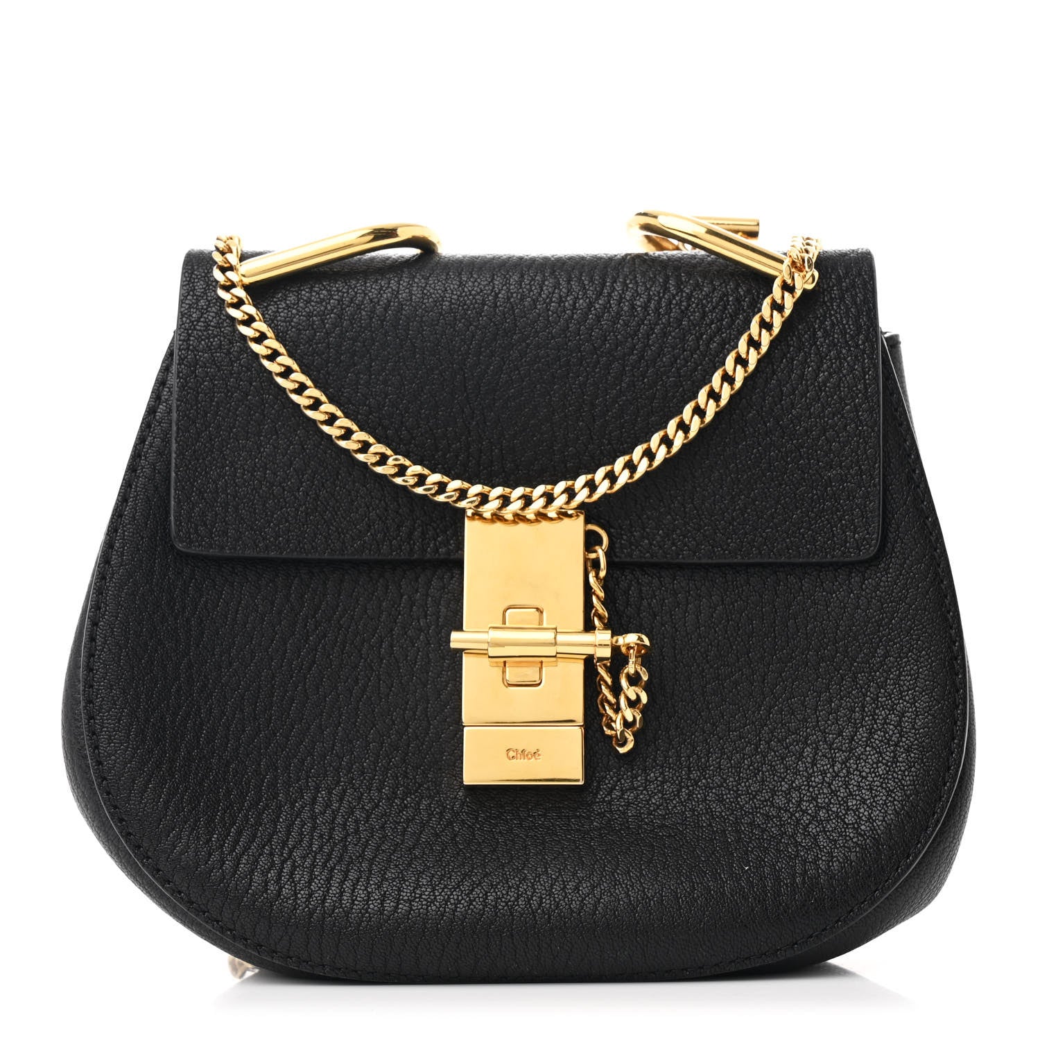 Chloe Grained Lambskin Mini Drew Shoulder Bag Black 1 of 10
