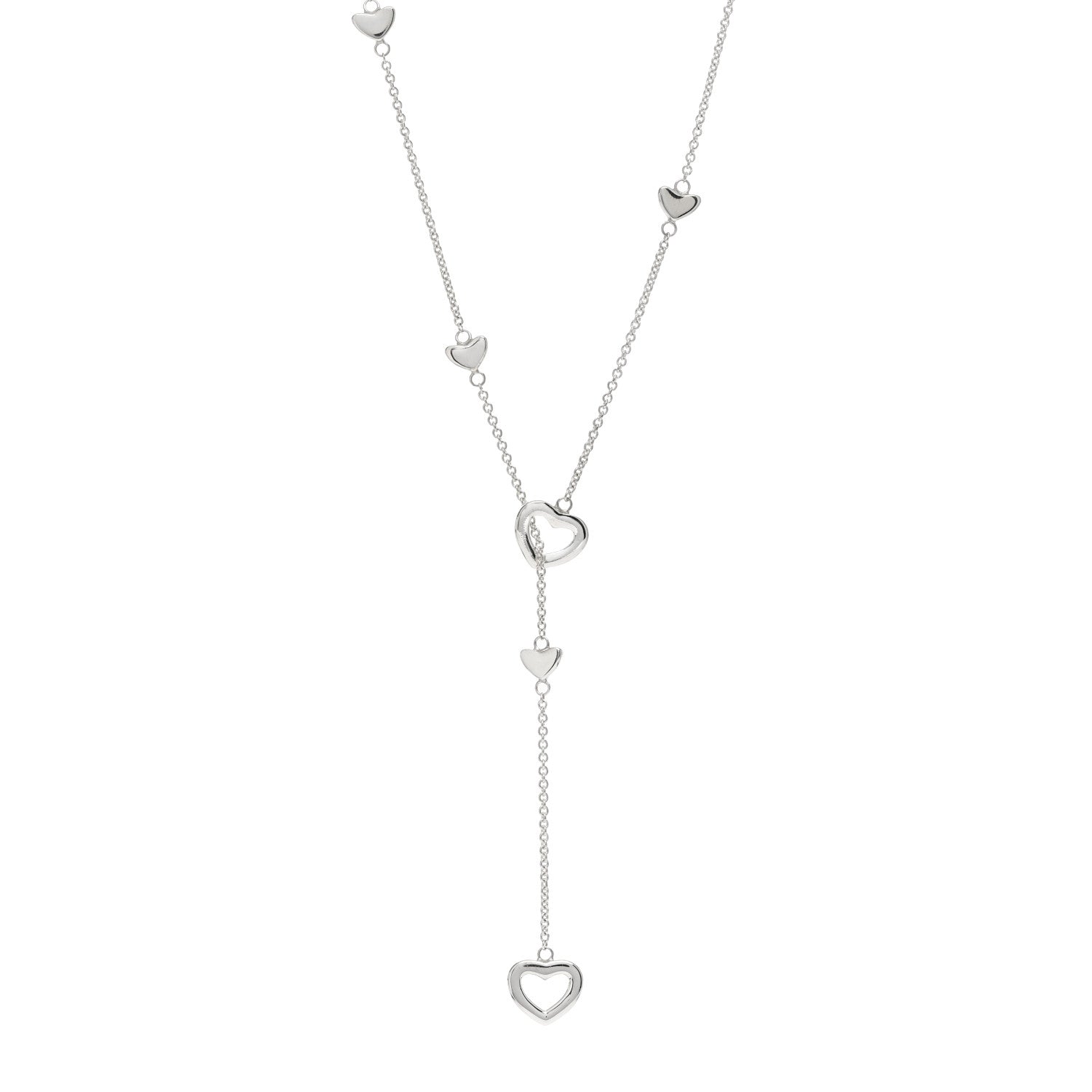 Tiffany Sterling Silver Heart Lariat Necklace 1 of 3