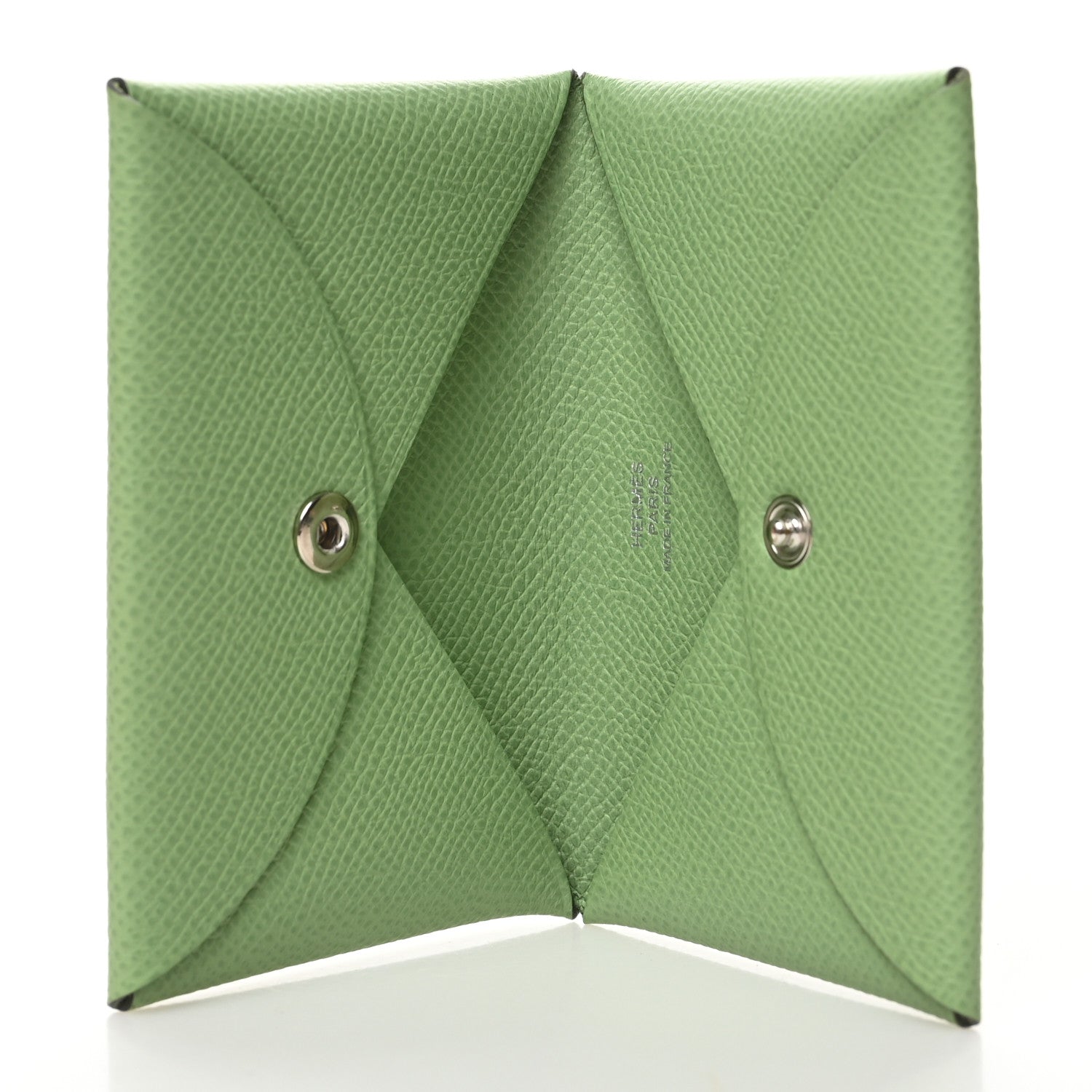 Hermes Epsom Calvi Card Case Vert Criquet 5 of 9