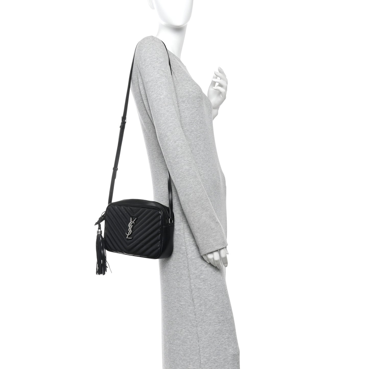 Calfskin Matelasse Monogram Lou Camera Bag Black