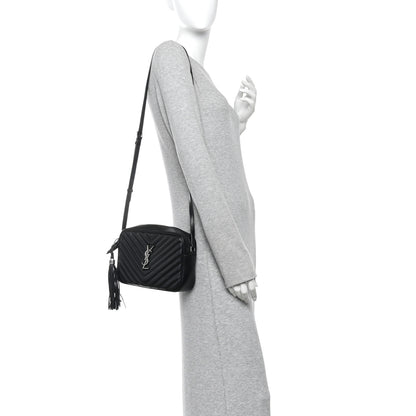 Saint Laurent Calfskin Matelasse Monogram Lou Camera Bag Black 2 of 10