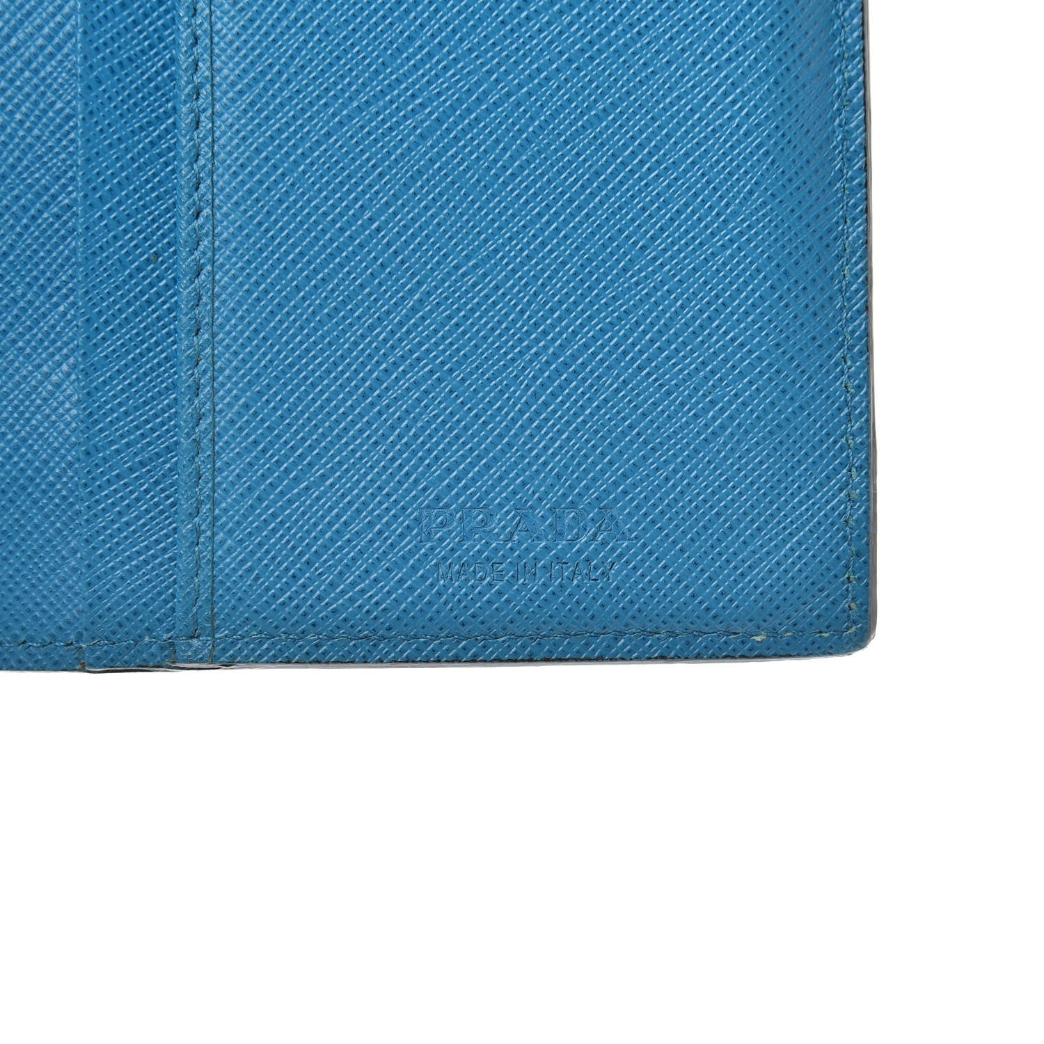 Prada Saffiano Greche Long Wallet Baltico Soleil 8 of 11