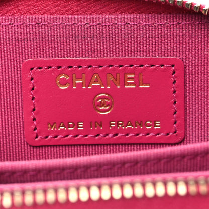 Chanel Caviar Quilted Zip Coin Purse Dark Pink 6 of 8