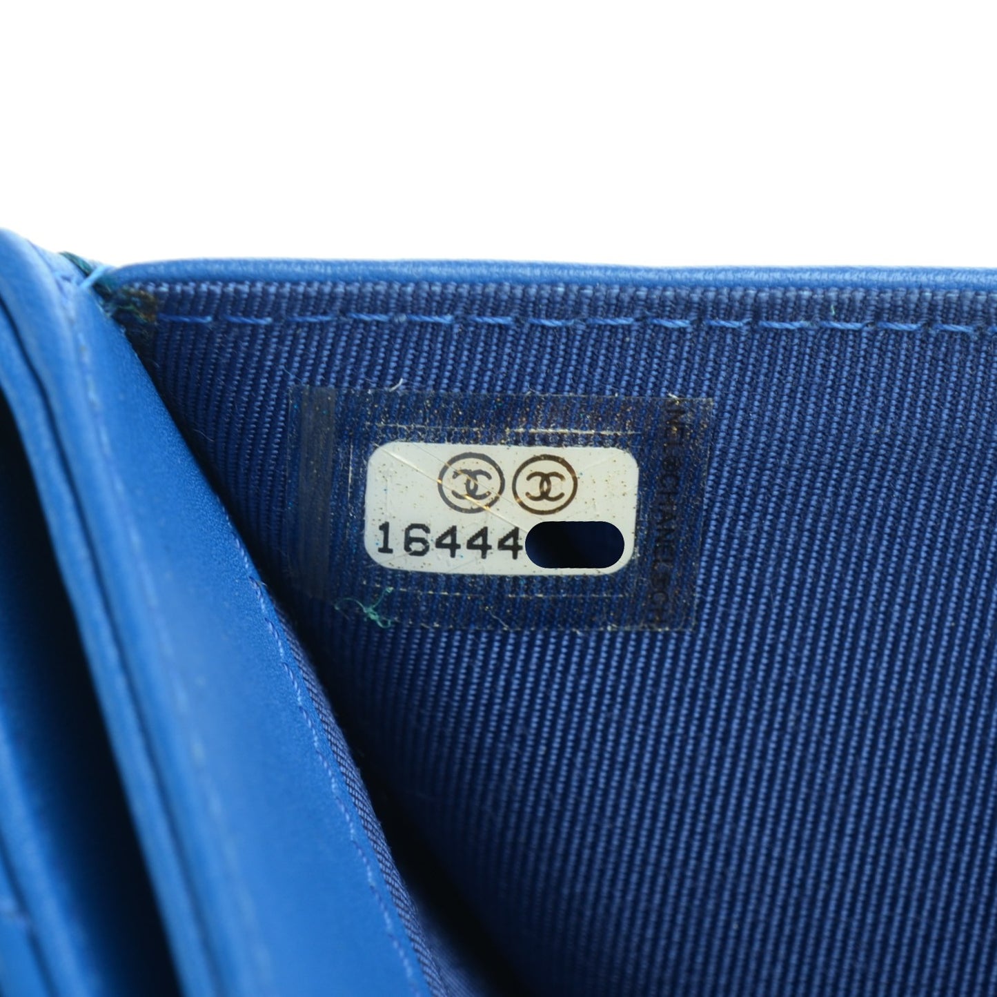 Patent Quilted CC French Wallet Blue