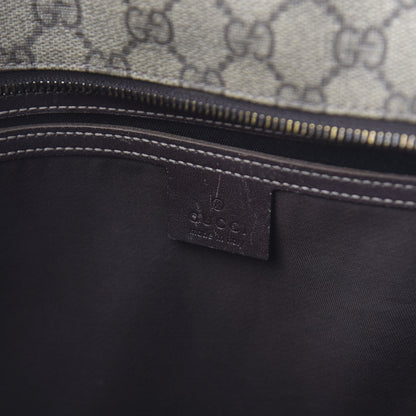 Gucci GG Supreme Monogram Medium Zippered Shopping Tote Dark Brown 8 of 12