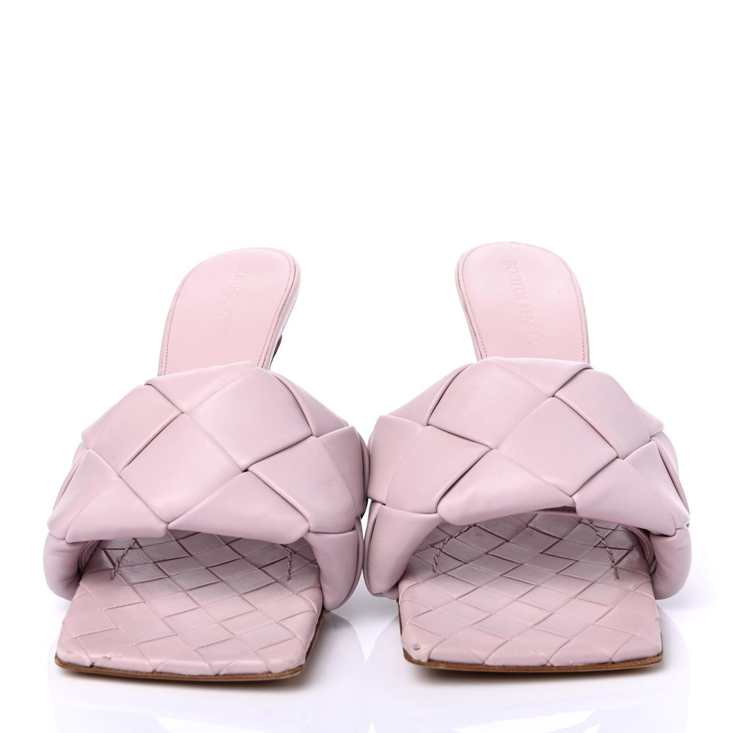 Nappa Maxi Intrecciato Lido Mule Sandals 38 Magnolia
