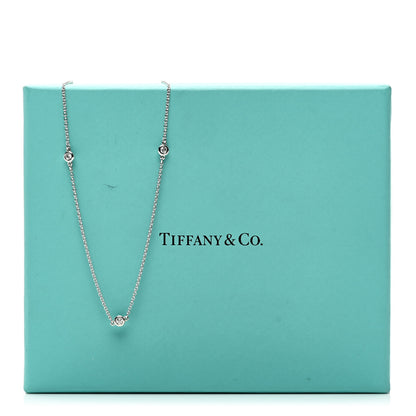 Tiffany Sterling Silver Diamond .09ctw Elsa Peretti Diamonds by the Yard Three Station Necklace 5 of 5