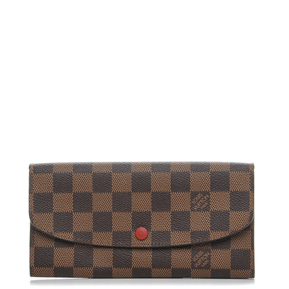 Louis Vuitton Damier Ebene Emilie Wallet Red 1 of 7