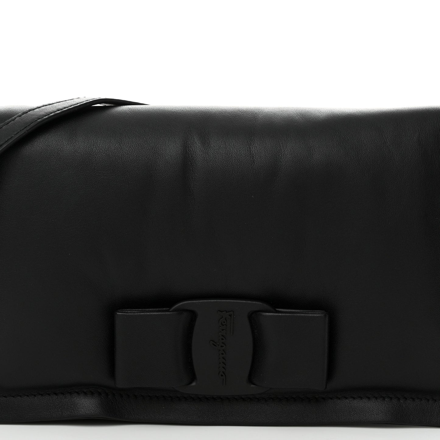 Calfskin Mini Viva Bow Shoulder Bag Black
