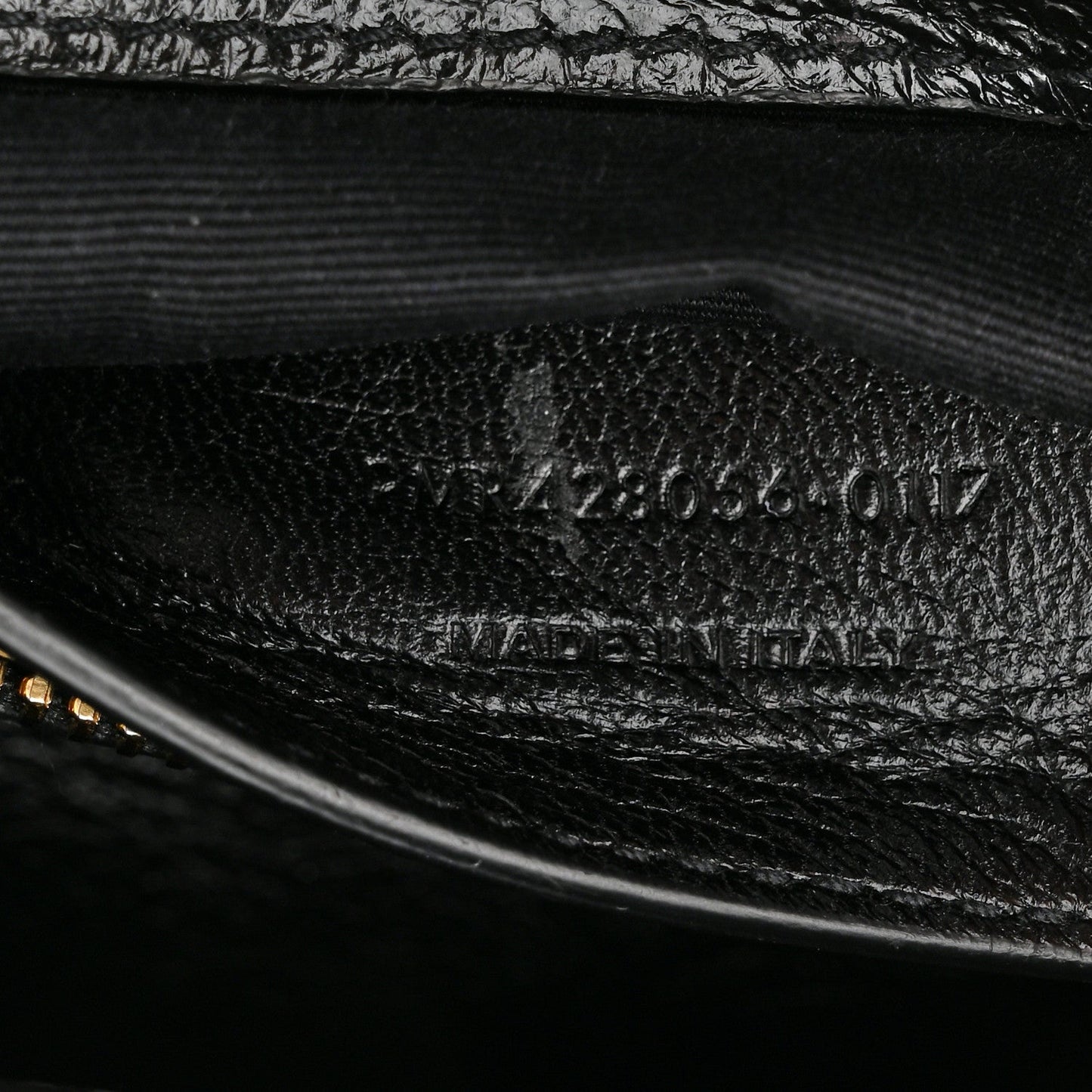 Cracked Shiny Calfskin Matelasse Chevron Monogram Medium College Bag Black