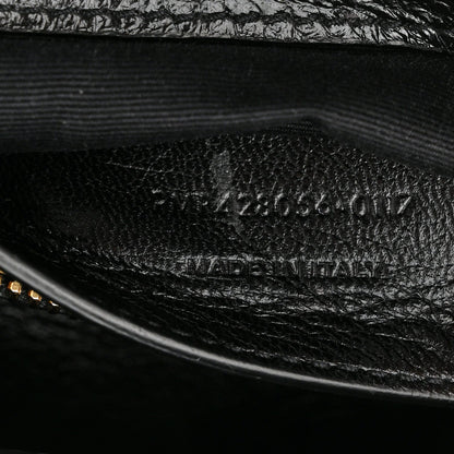 Saint Laurent Cracked Shiny Calfskin Matelasse Chevron Monogram Medium College Bag Black 7 of 10