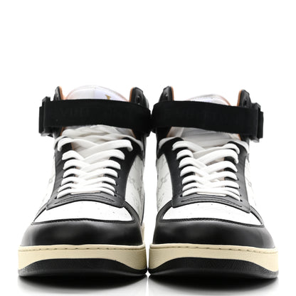 Louis Vuitton Calfskin Monogram Mens Rivoli High Top Sneakers 9 Black 2 of 8