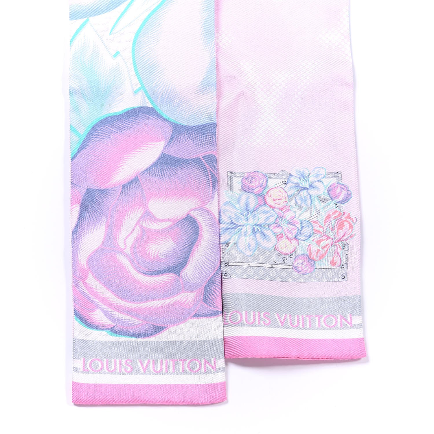 Louis Vuitton Silk Monogram Malle Fleurs Bandeau Mauve 2 of 3