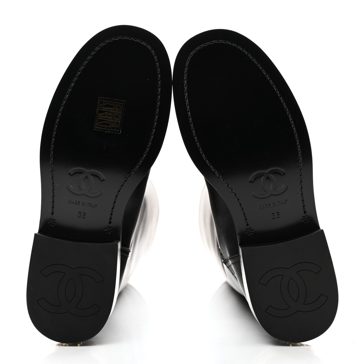 Chanel Calfskin Cap Toe High Boots 36 Black 5 of 9