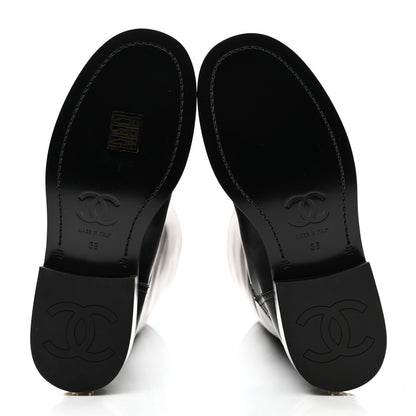 Chanel Calfskin Cap Toe High Boots 36 Black 5 of 9