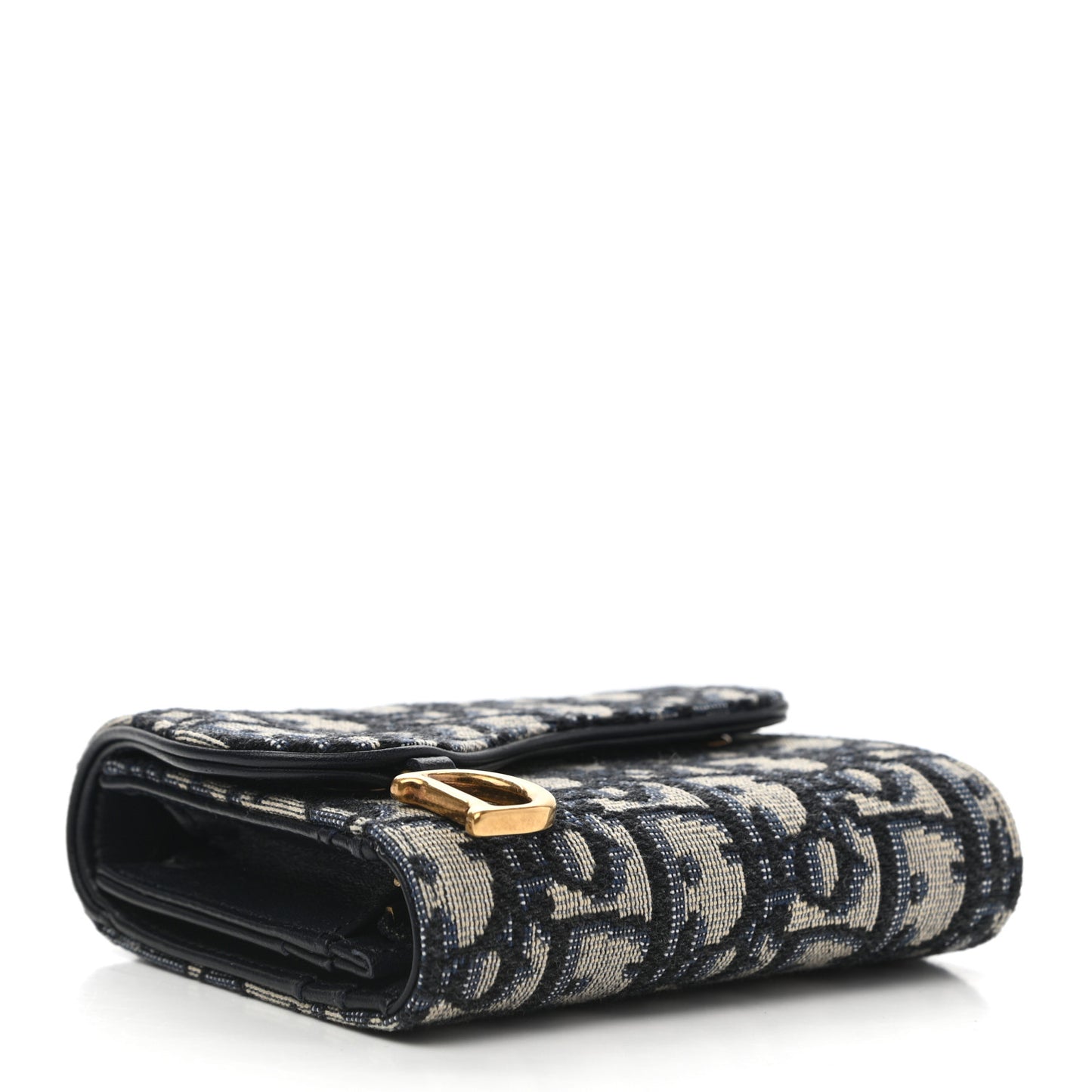 Oblique Saddle Lotus Wallet Blue