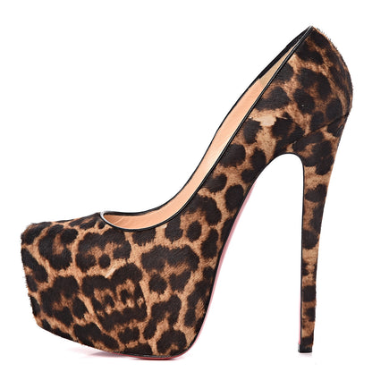 Christian Louboutin Calf Hair Leopard Print Daffodile 160 Pumps 40 Black 1 of 8