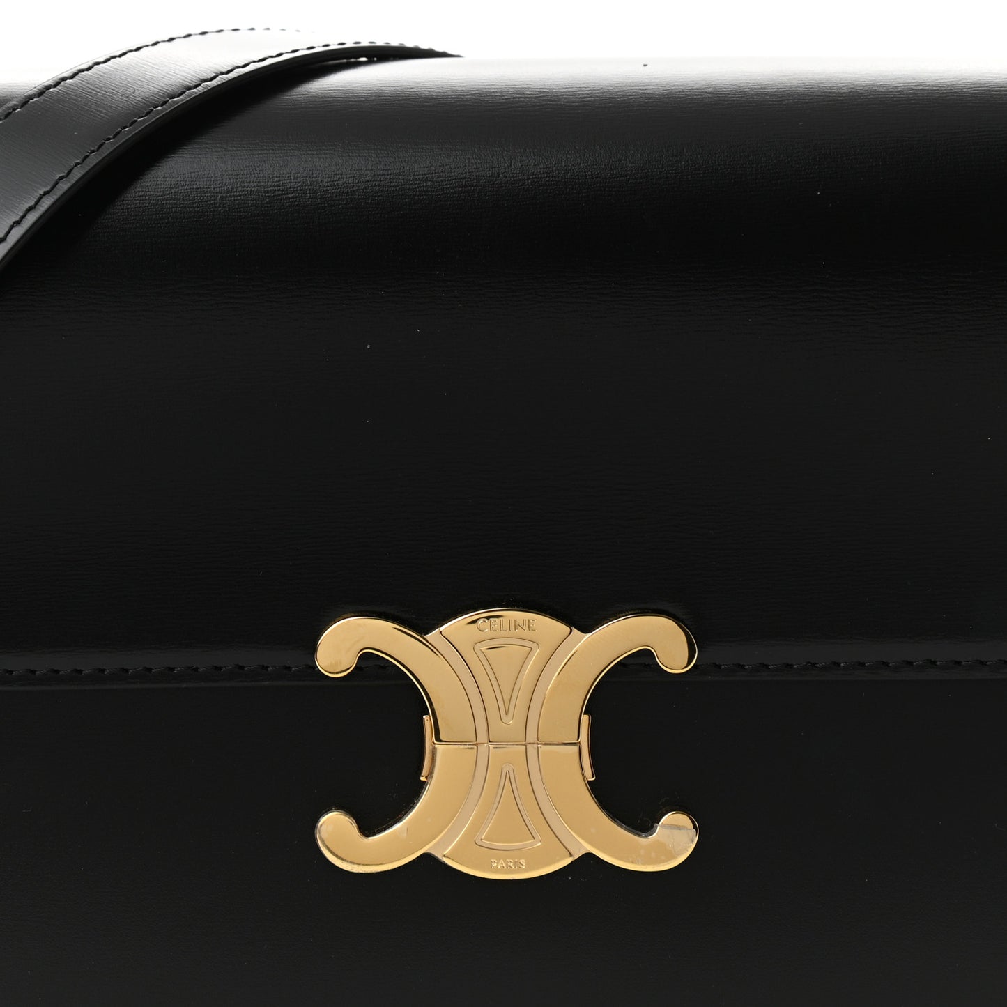 Shiny Calfskin Medium Triomphe Black