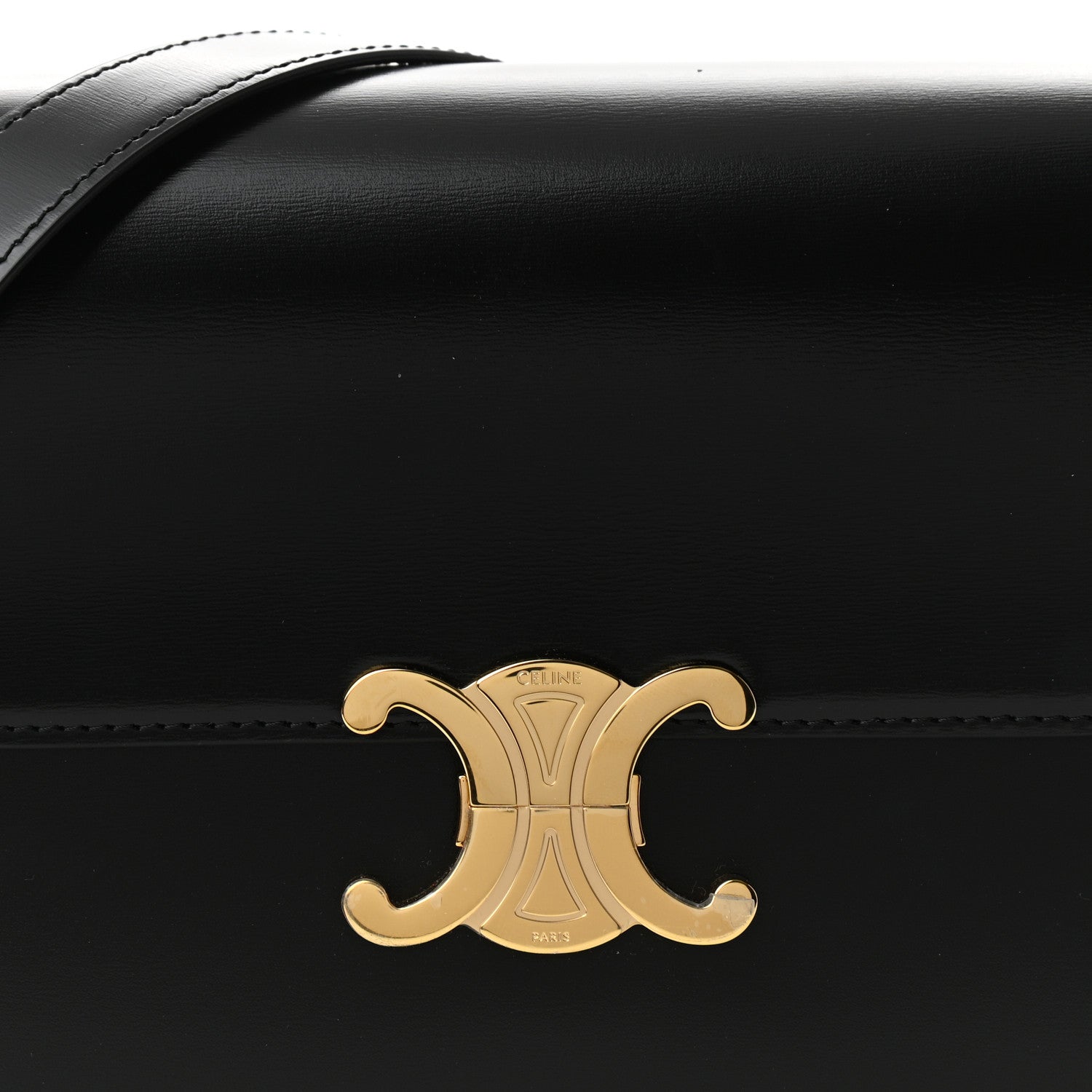 Celine Shiny Calfskin Medium Triomphe Black 9 of 11