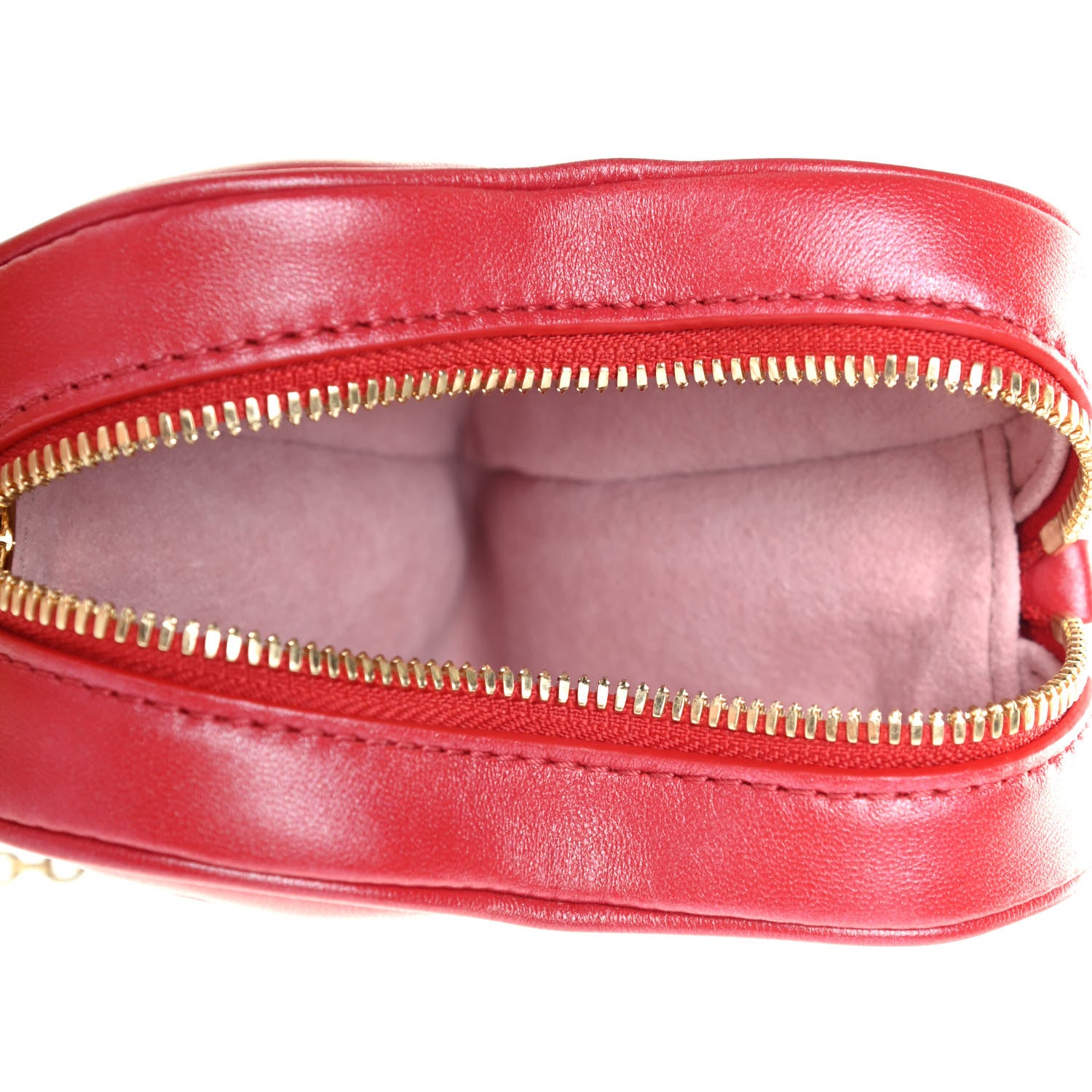 Louis Vuitton Lambskin Embossed Monogram Fall In Love Sac Coeur Heart Chain Bag Lipstick Red 4 of 4