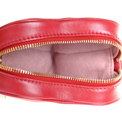 Louis Vuitton Lambskin Embossed Monogram Fall In Love Sac Coeur Heart Chain Bag Lipstick Red 4 of 4