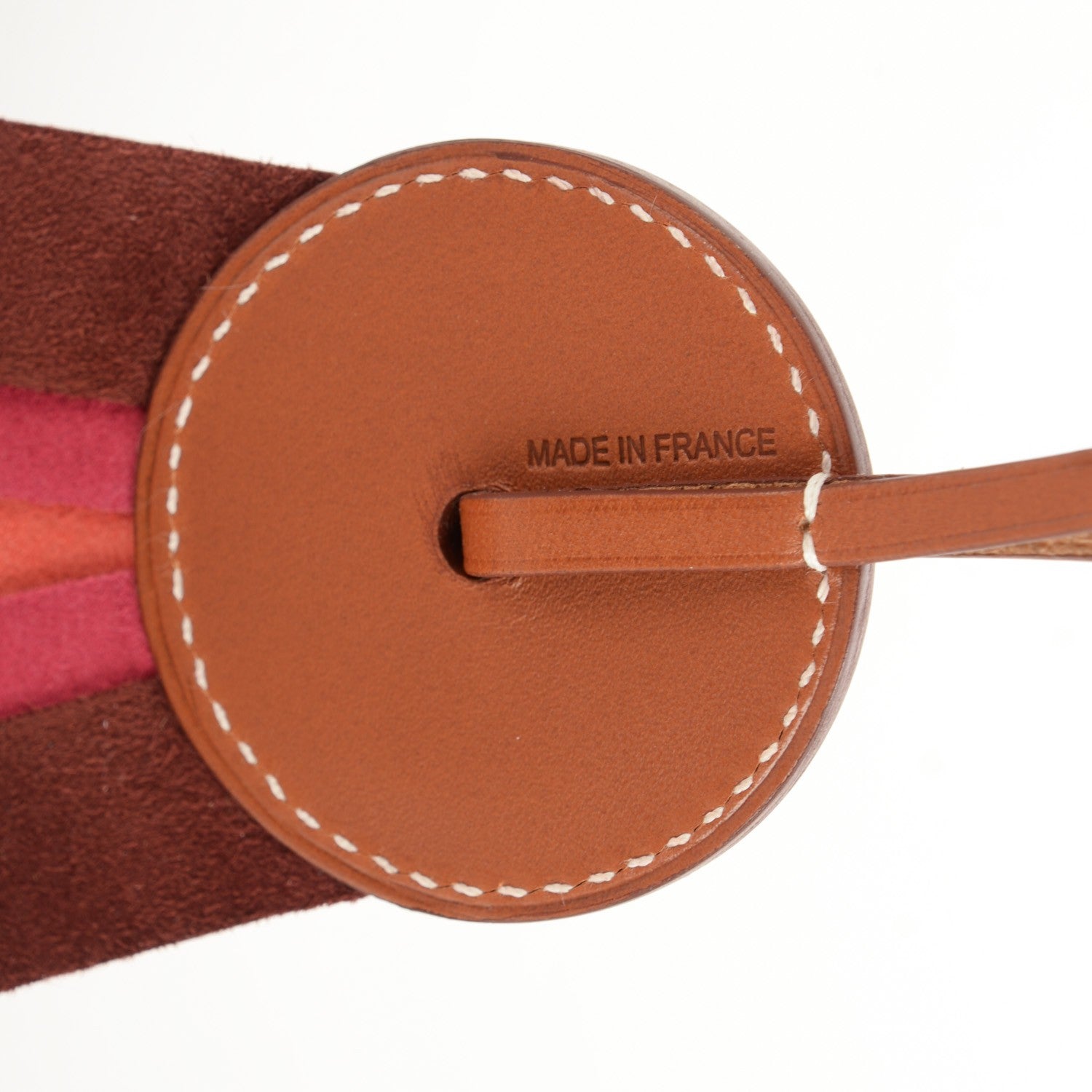 Hermes Hunter Cowhide Milo Lambskin Paddock Flot Bag Charm Rose Shocking Rouge H Rose Jaipur 3 of 5