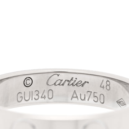 Cartier 18K White Gold 3.5mm LOVE Wedding Band Ring 48 4.5 4 of 4