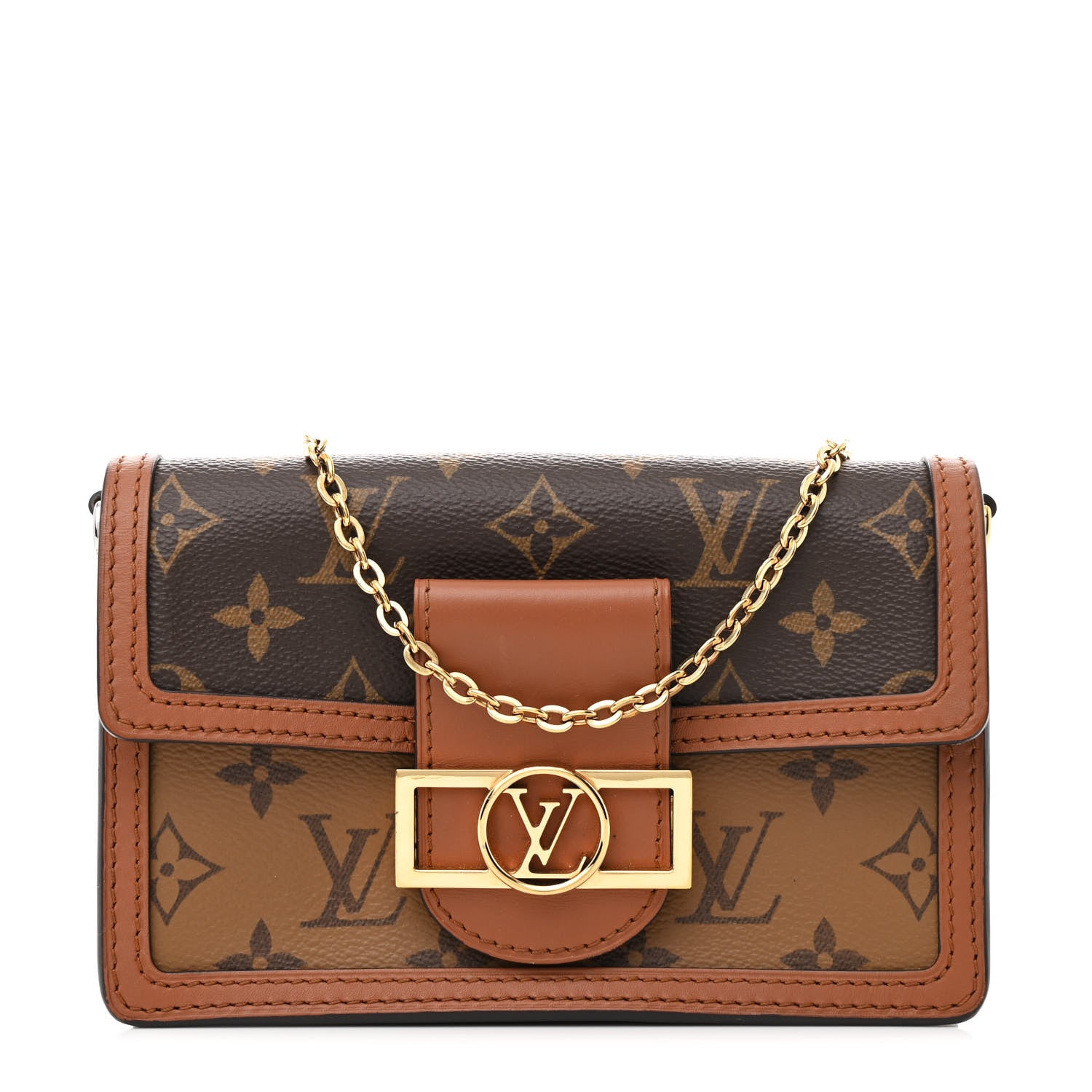Louis Vuitton Reverse Monogram Dauphine Chain Wallet 1 of 12