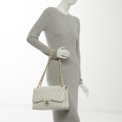 Chanel Caviar Quilted Jumbo Double Flap White 2 of 8