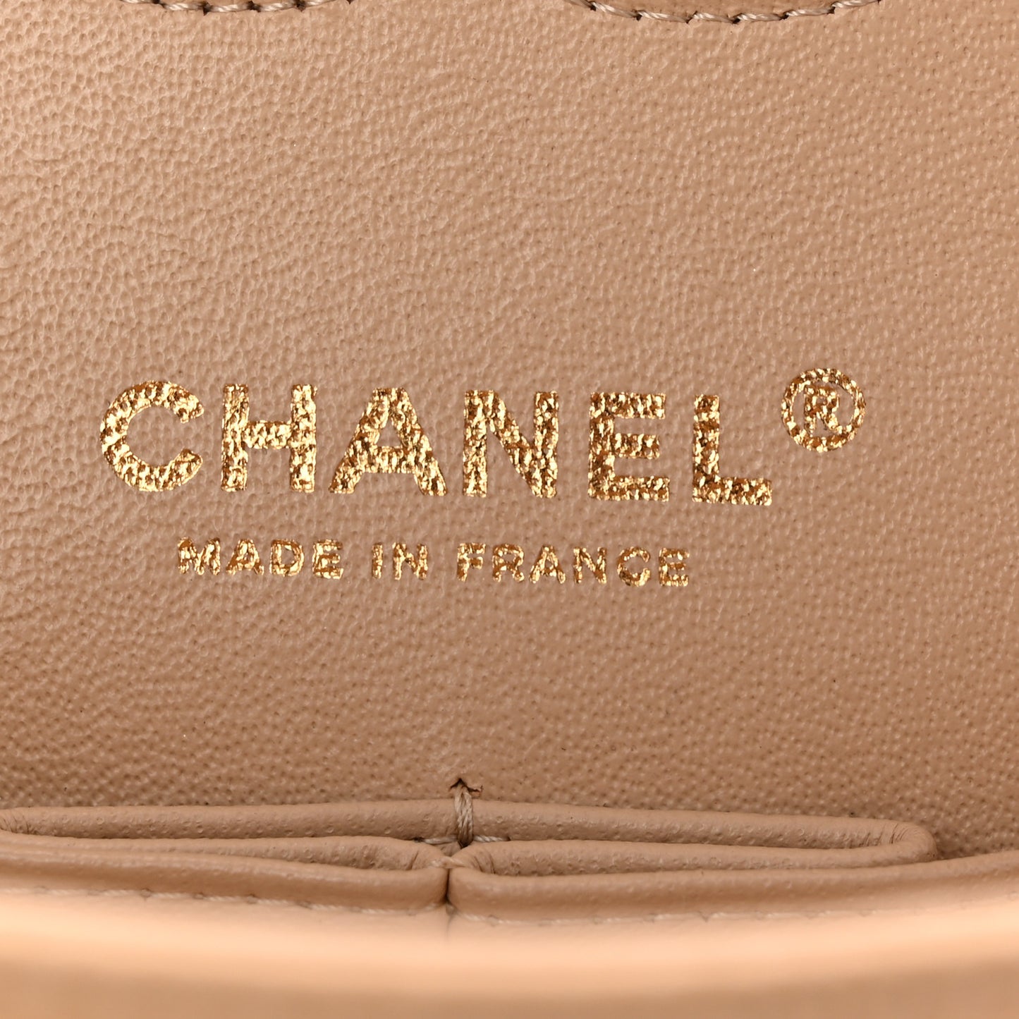 Caviar Quilted Medium Double Flap Beige