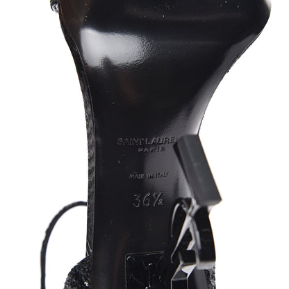 Saint Laurent Glitter Opyum Sandals 36.5 Black 6 of 8