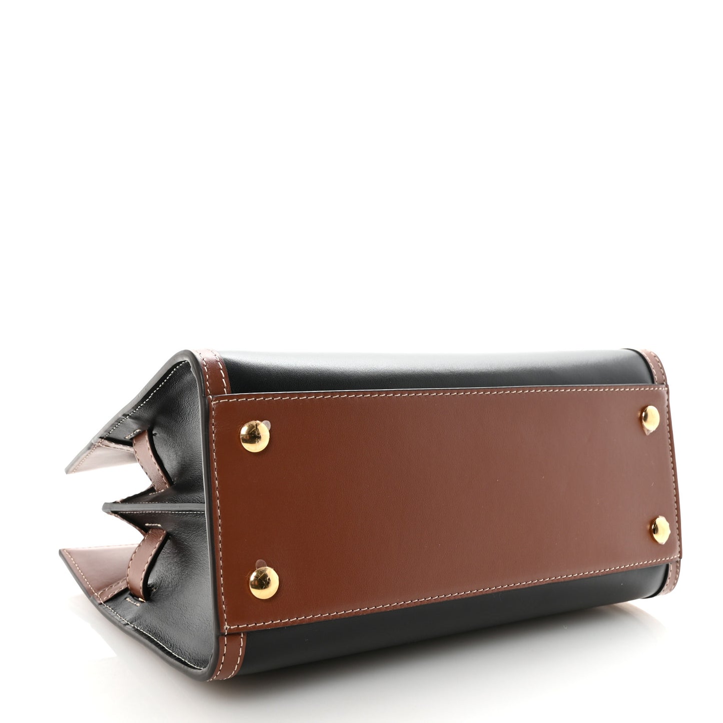 Calfskin Vintage Check Mini Two Handle Title Bag Black