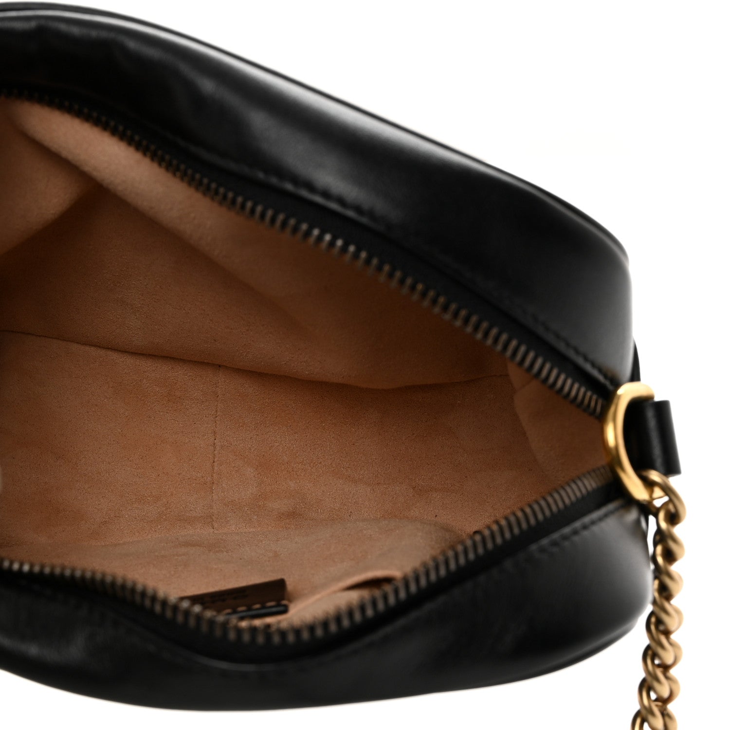 Gucci Calfskin Matelasse Mini GG Marmont Chain Shoulder Bag Black 5 of 11