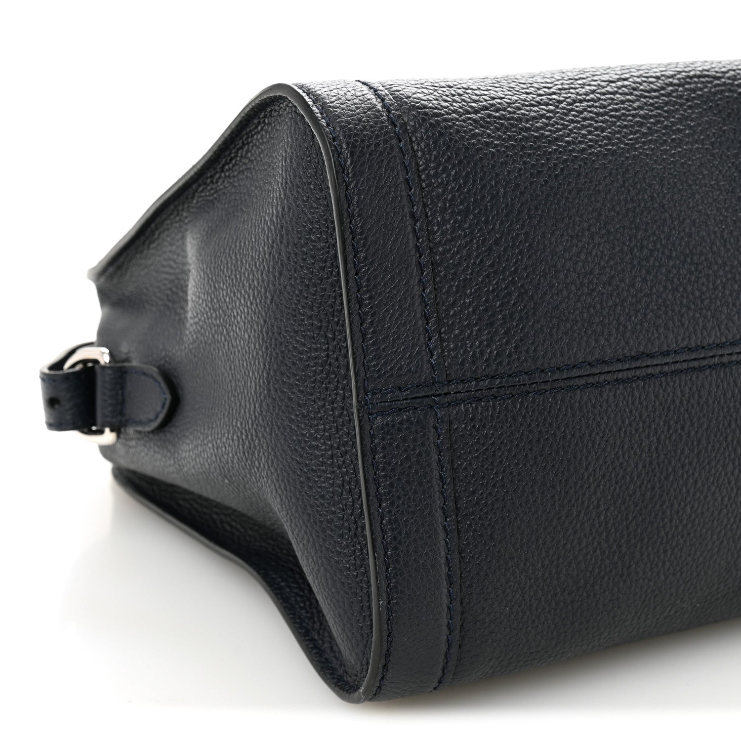 Alexander McQueen Pebbled Calfskin Small Skull Padlock Zip Around Tote Navy 9 of 10