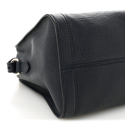 Alexander McQueen Pebbled Calfskin Small Skull Padlock Zip Around Tote Navy 9 of 10