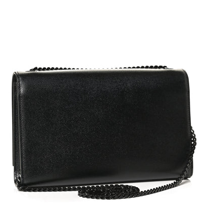 Saint Laurent Grain De Poudre Medium Classic Monogram Kate Satchel Black 2 of 9