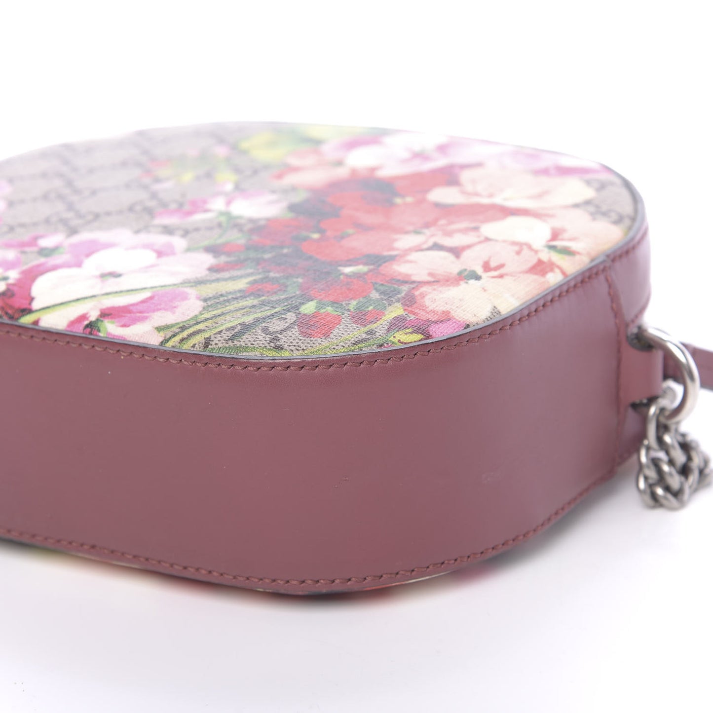 GG Supreme Monogram Blooms Mini Chain Shoulder Bag Beige Multicolor Dry Rose