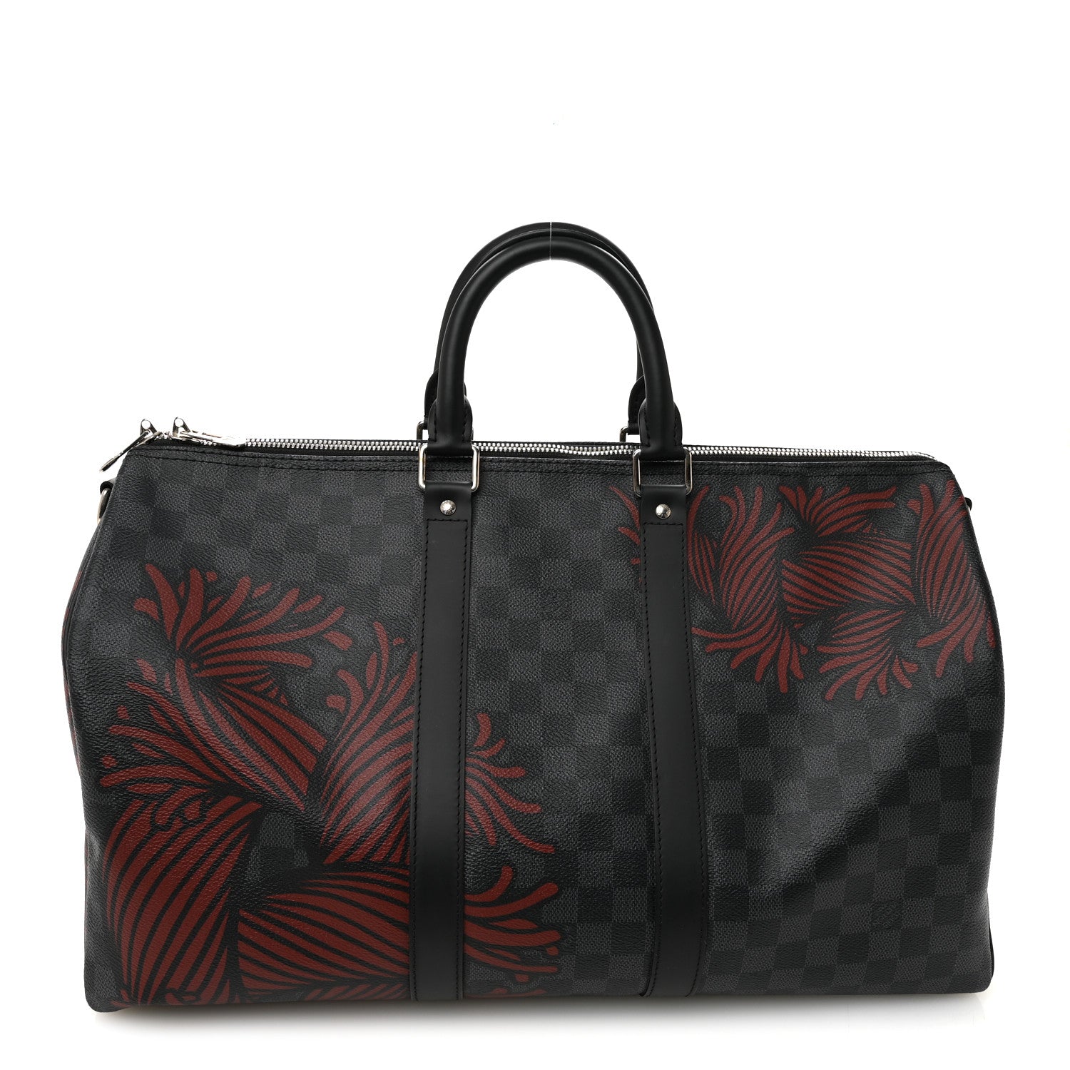 Louis Vuitton Damier Graphite Rope Keepall Bandouliere 45 Red 1 of 10