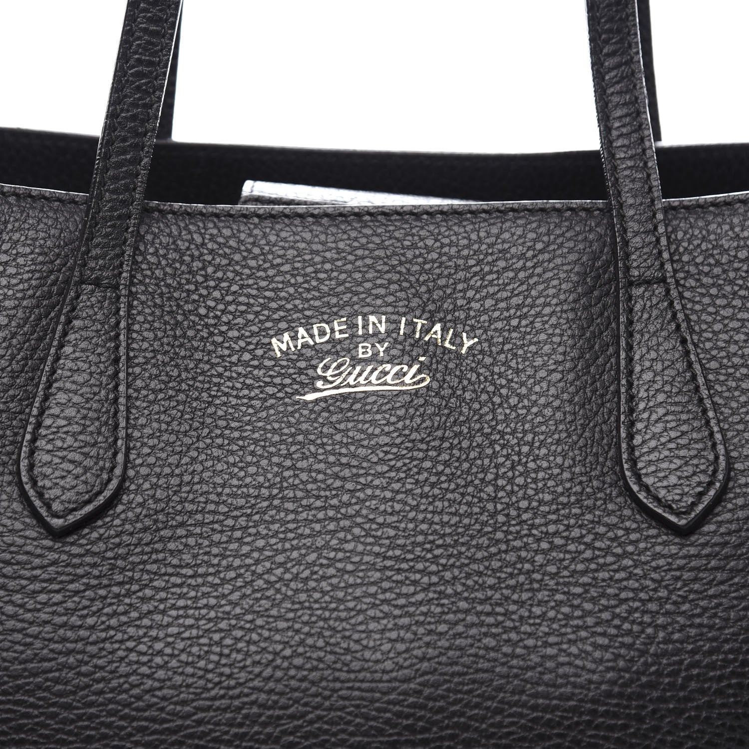 Gucci Pebbled Calfskin Small Swing Tote Black 10 of 10