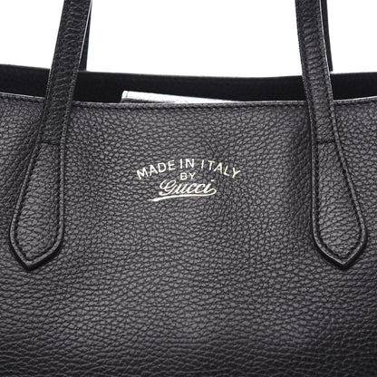Gucci Pebbled Calfskin Small Swing Tote Black 10 of 10