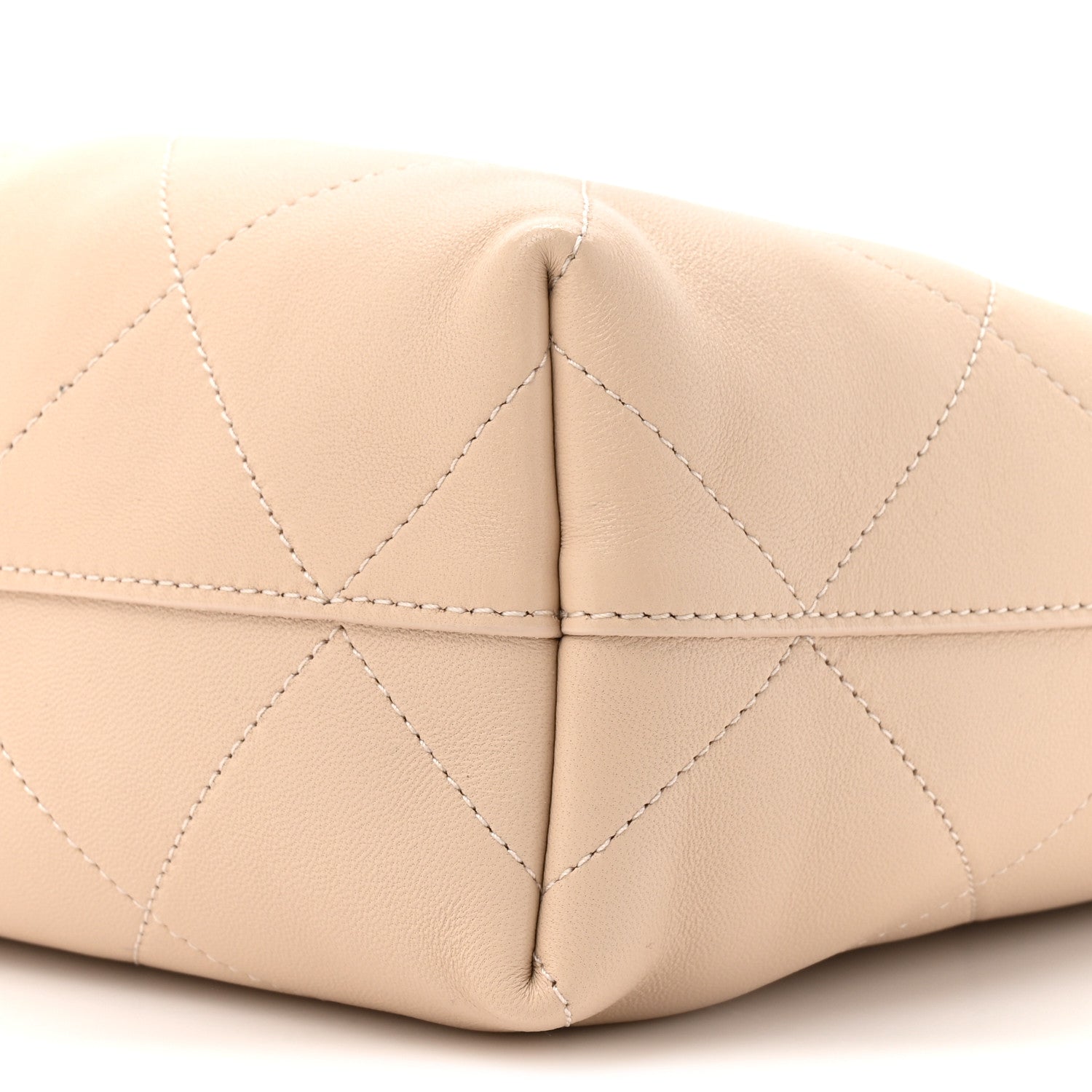 Chanel Shiny Lambskin Quilted Small Hobo Beige 9 of 12