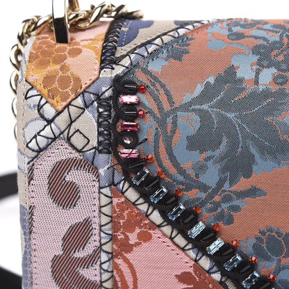 Christian Dior Jacquard Canvas Patchwork Embroidered Medium Diorama Flap Bag Multicolor 7 of 10