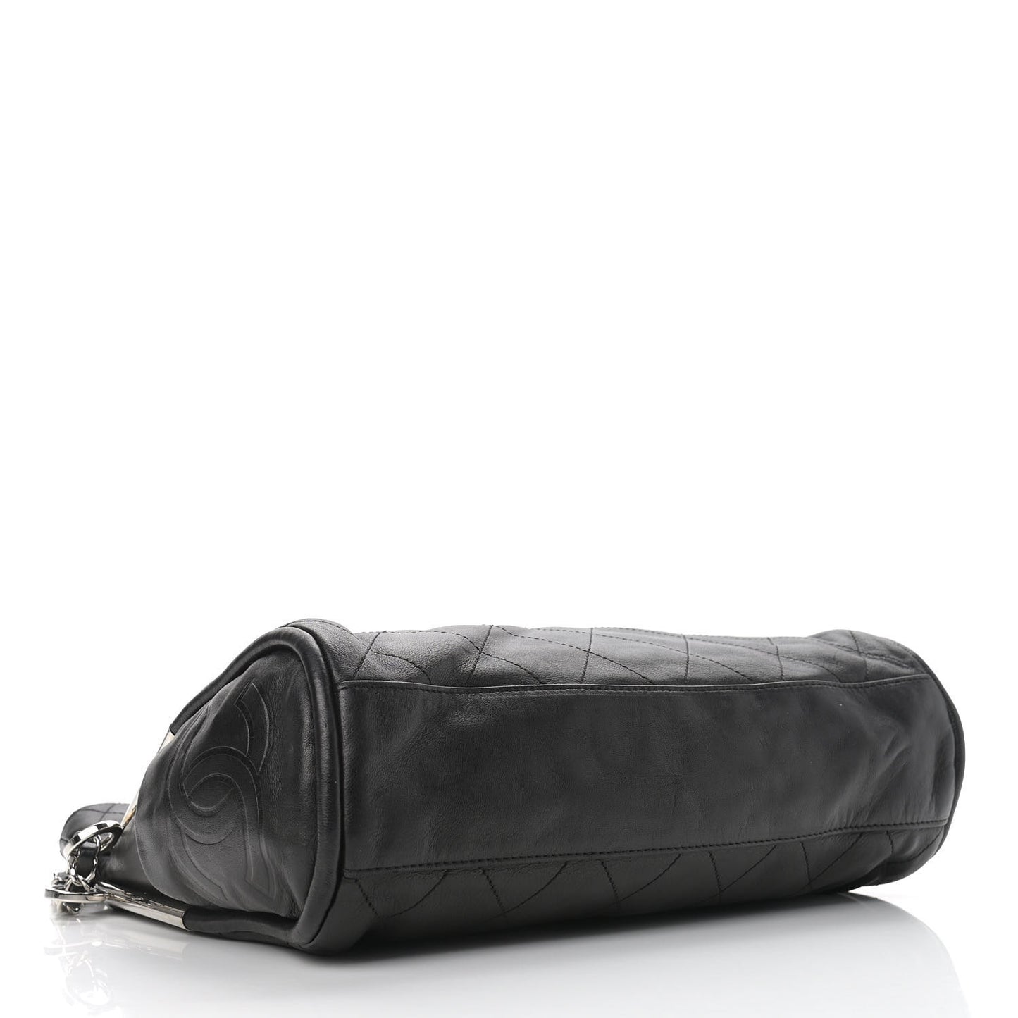Lambskin Stitched Medium Ultimate Soft Tote Black