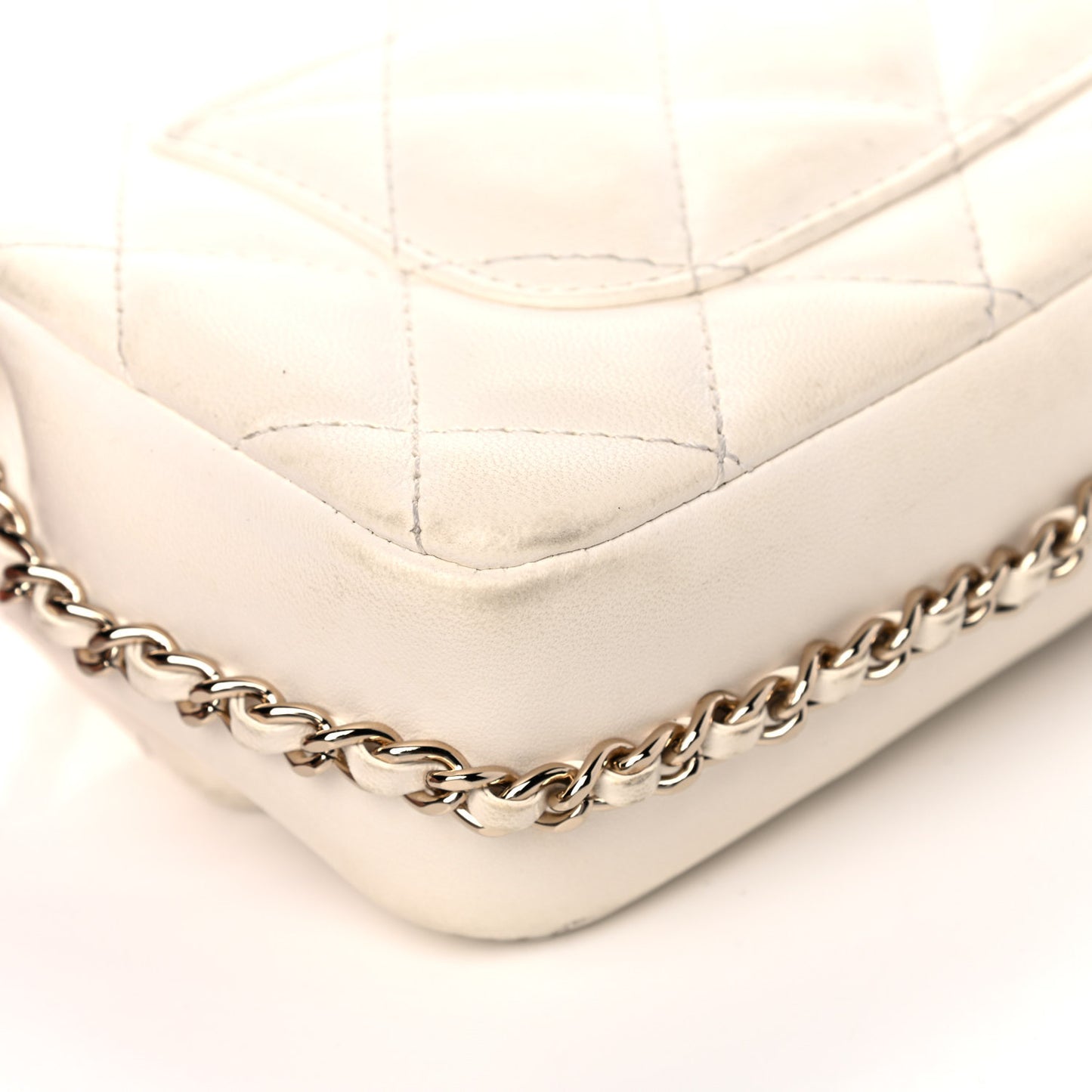 Lambskin Quilted Mini My Precious Flap White
