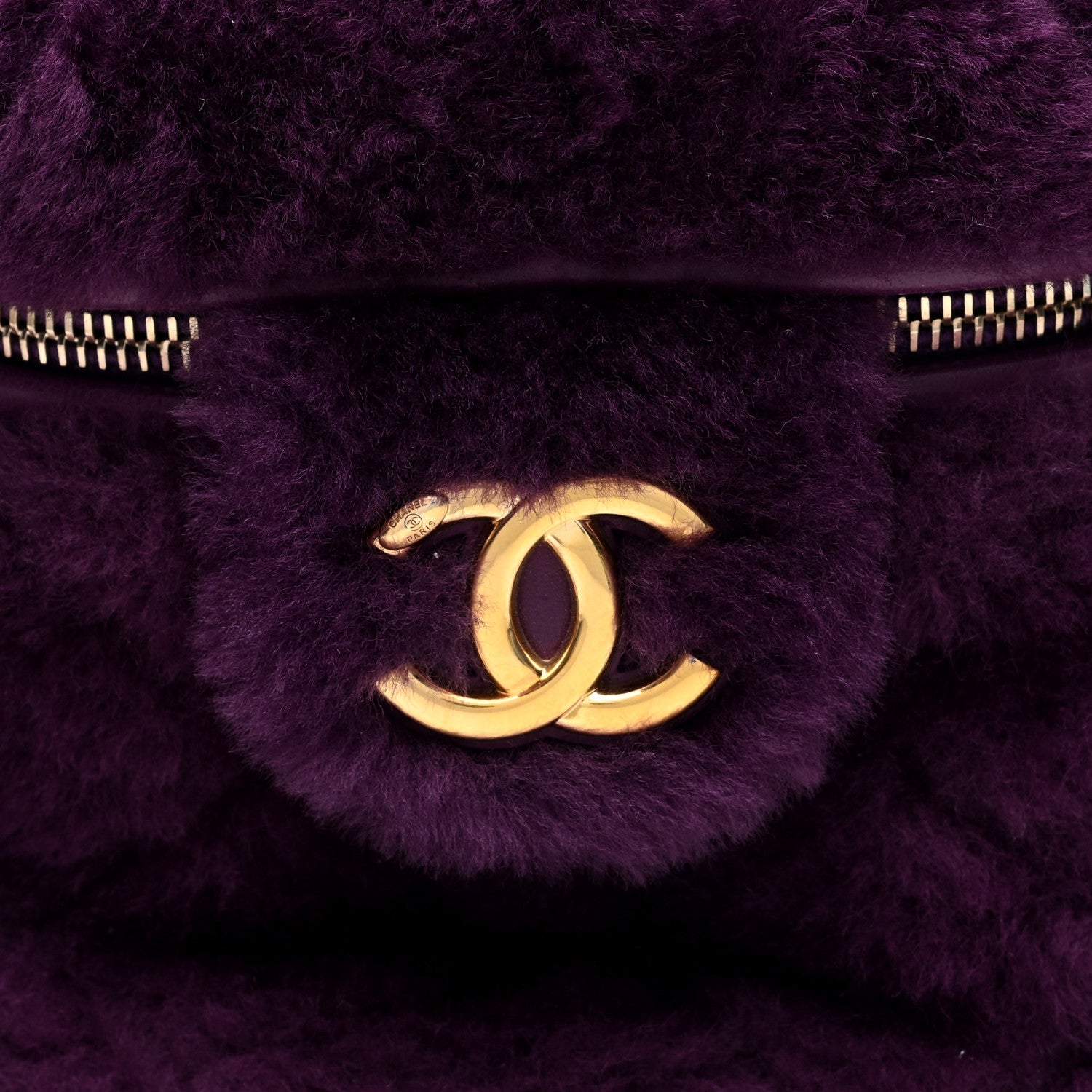 Chanel Shearling Lambskin Quilted Small Vanity Case Purple 9 of 11