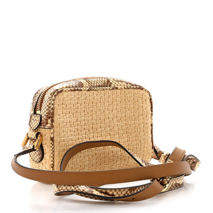 Gucci Raffia Elaphe Mini Ophidia Shoulder Bag Natural Cream Brown 3 of 10
