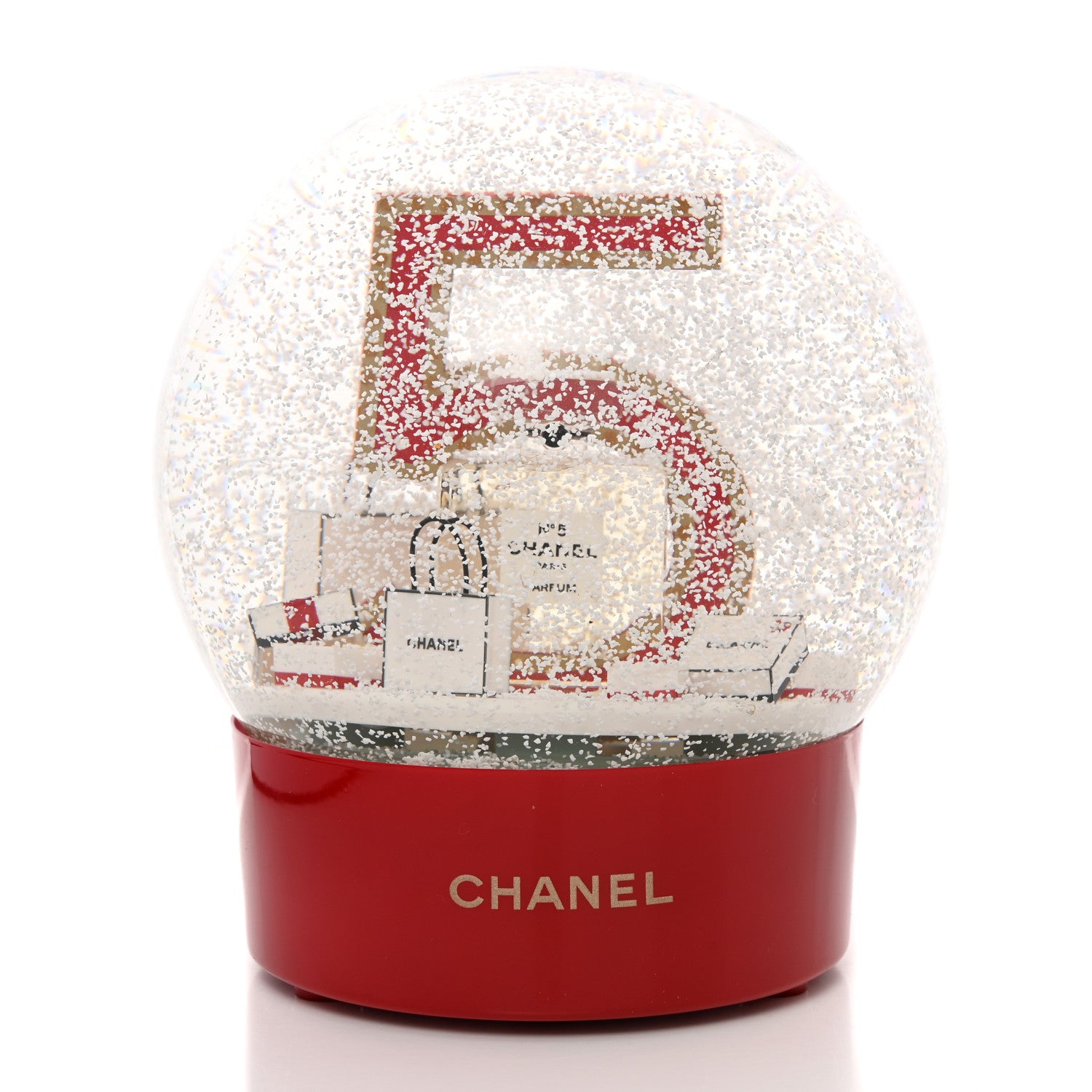 Chanel Glass N°5 Perfume Snow Globe Red 7 of 7